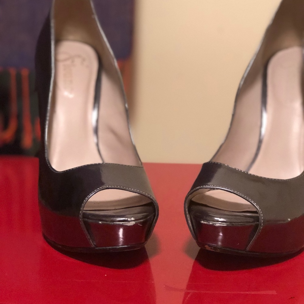 Gunmetal Platform Pumps